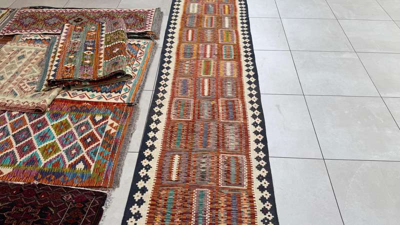 Afghan Chobi Kilim 484cm x 87cm Hand Made