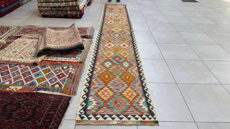 Afghan Chobi Kilim 478cm x 81cm Hand Made