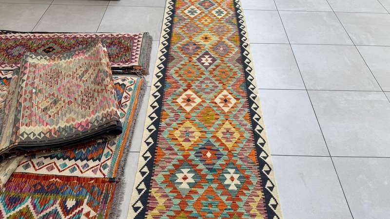 Afghan Chobi Kilim 478cm x 81cm Hand Made