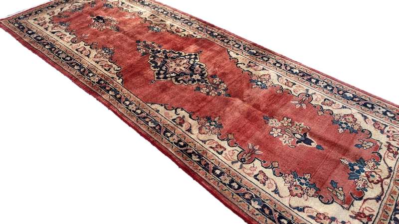 Vintage Persian Hamadan Carpet 323cm x 118cm Hand Knotted