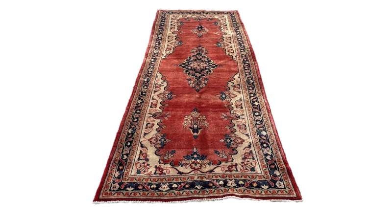 Vintage Persian Hamadan Carpet 323cm x 118cm Hand Knotted