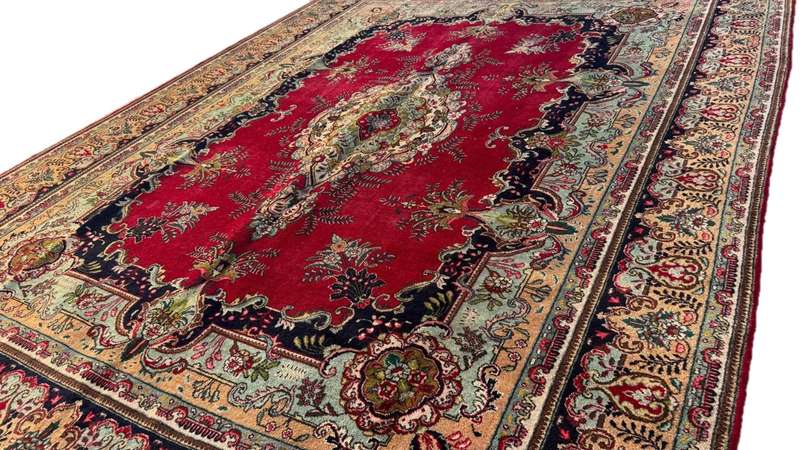 Vintage Persian Tabriz Carpet  380cm x 292cm Hand-Knotted