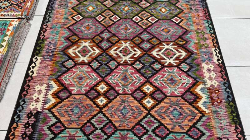 Afghan Chobi Kilim 244cm x 180cm Hand Made