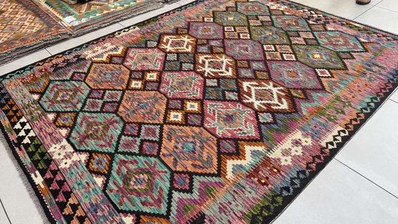 Afghan Chobi Kilim 244cm x 180cm Hand Made