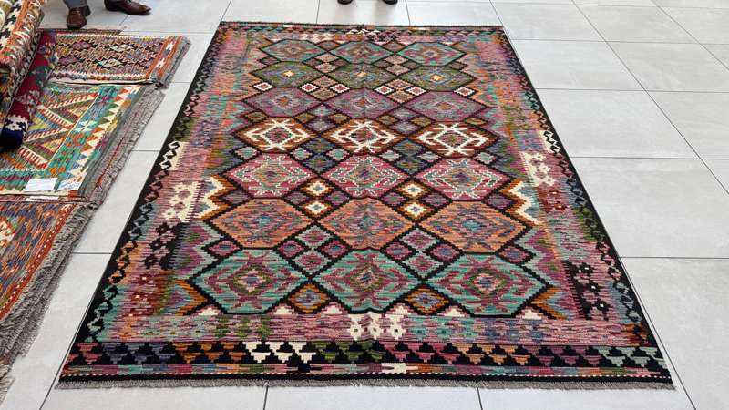 Afghan Chobi Kilim 244cm x 180cm Hand Made