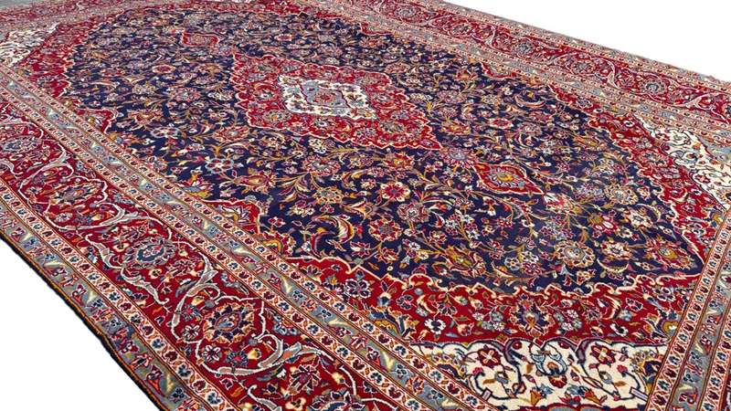 Vintage Persian Kashan Carpet 430cm x 290cm Hand Knotted