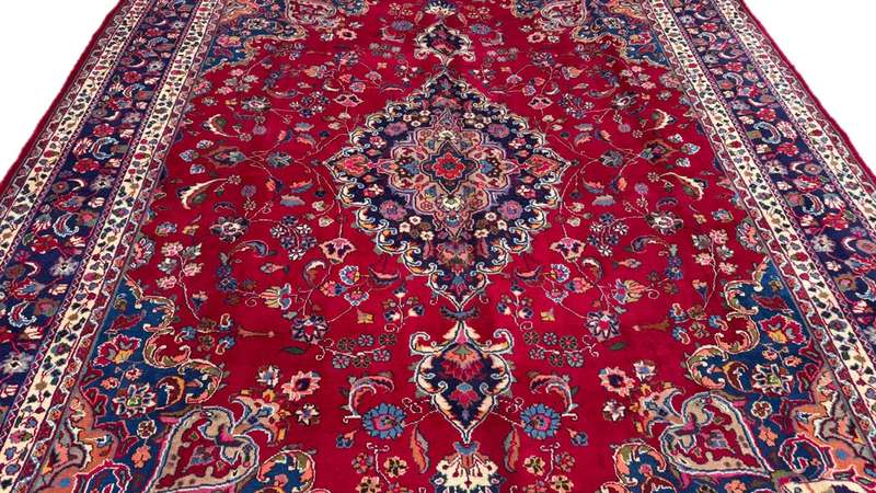 Vintage Persian Mashhad Carpet  388cm x 300cm Hand Knotted