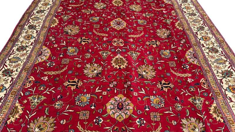 Vintage Persian Tabriz Carpet  382cm x 300cm Hand-Knotted