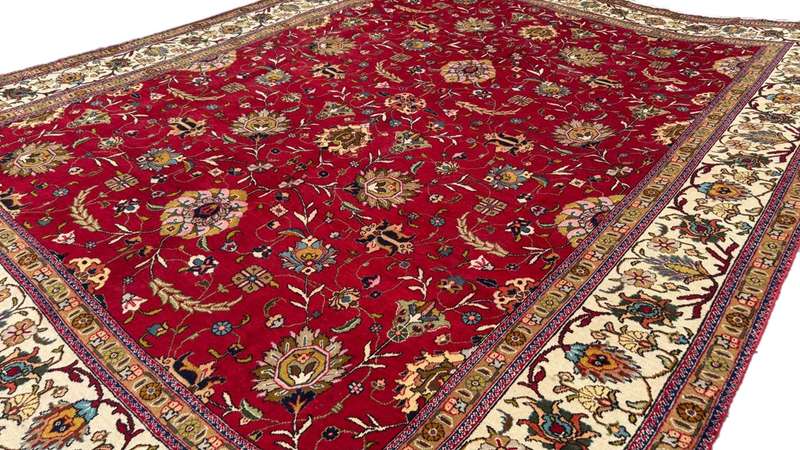 Vintage Persian Tabriz Carpet  382cm x 300cm Hand-Knotted