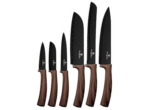Berlinger Haus  8 Pieces Forest Line Non-Stick Coating Knife Set - Brown (READ THE DESCRIPTION)