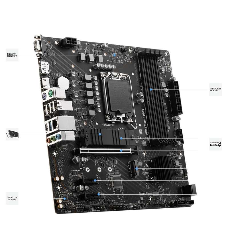 MSI Pro B760M-P DDR4 Intel LGA 1700 micro ATX Motherboard
