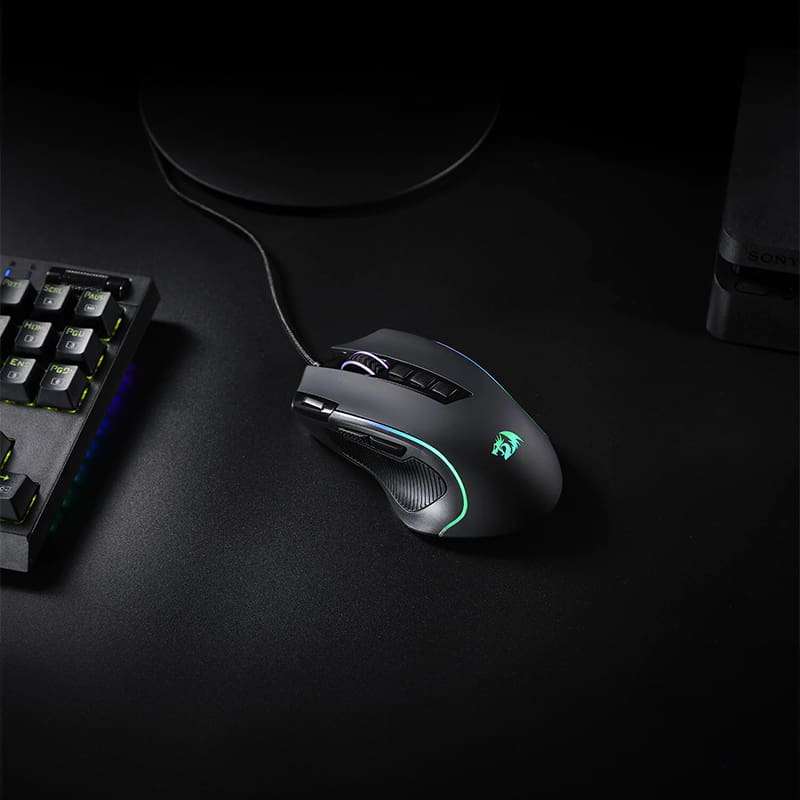 Redragon M612 Predator 4000DPI RGB Ergo Gaming Mouse - Black