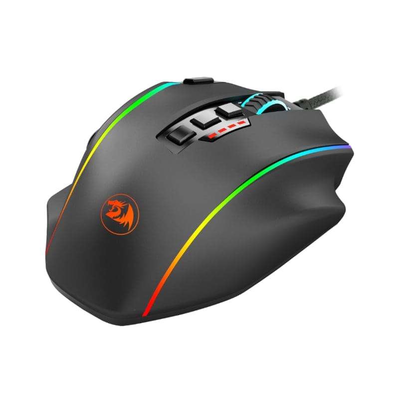 Redragon M901 Perdiction 12400DPI RGB MMO Ergo Gaming Mouse - Black