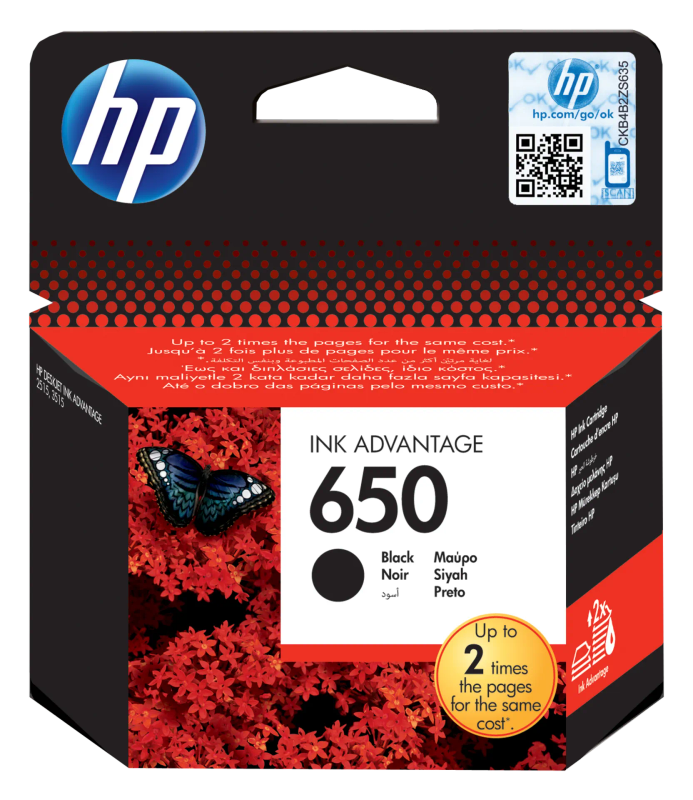 HP 650 Original  Black Ink Cartridge