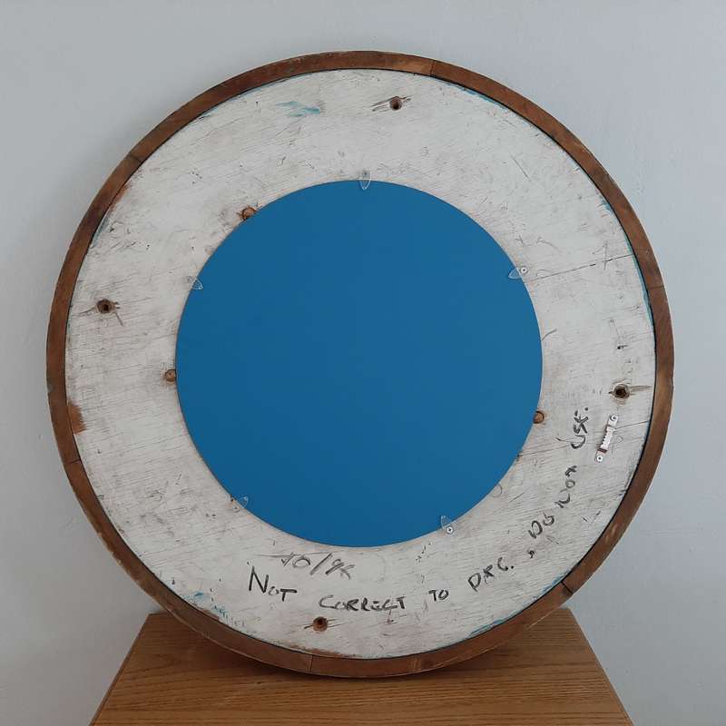 Blue round mirror
