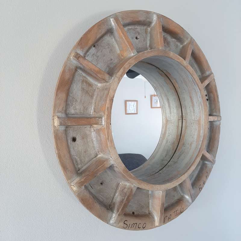 Silver Wheel Mirror