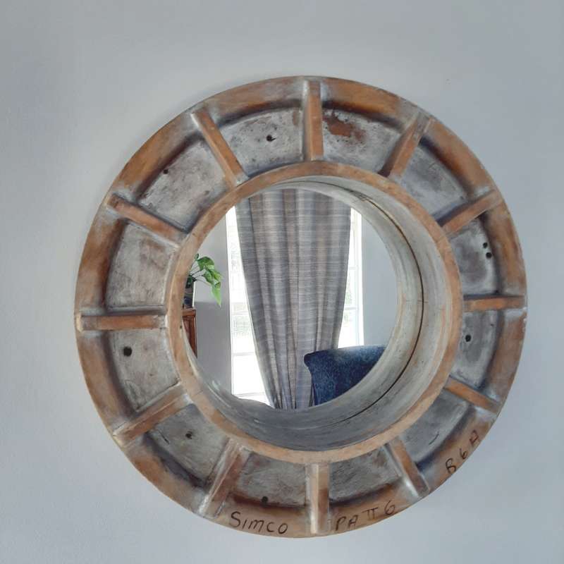 Silver Wheel Mirror