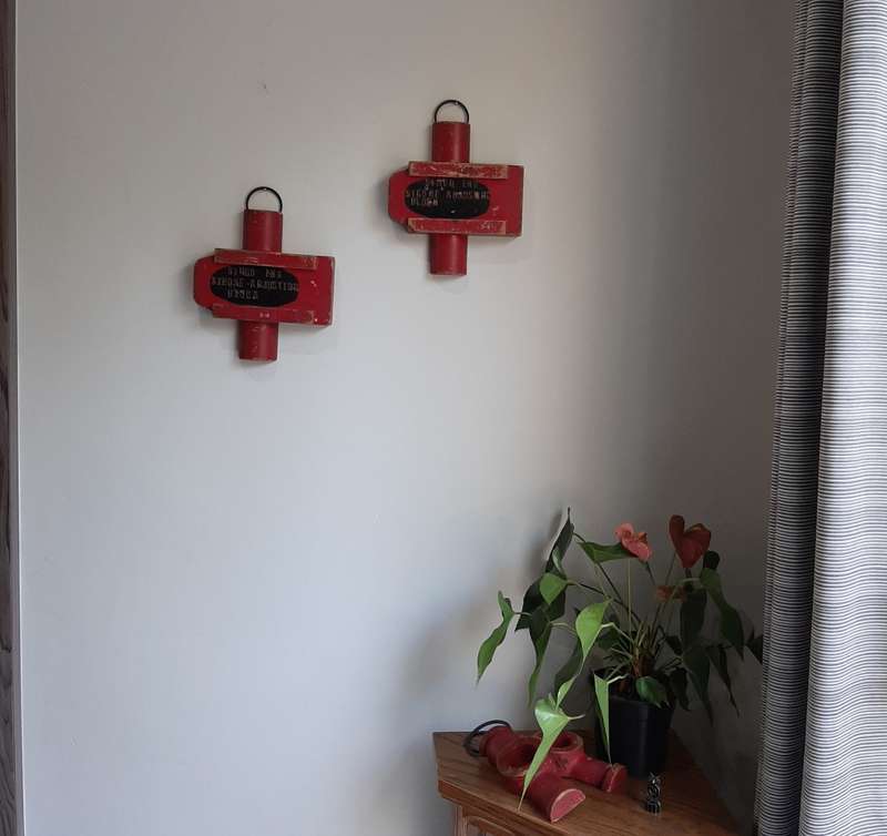 Red hanging Stroke Block shapes