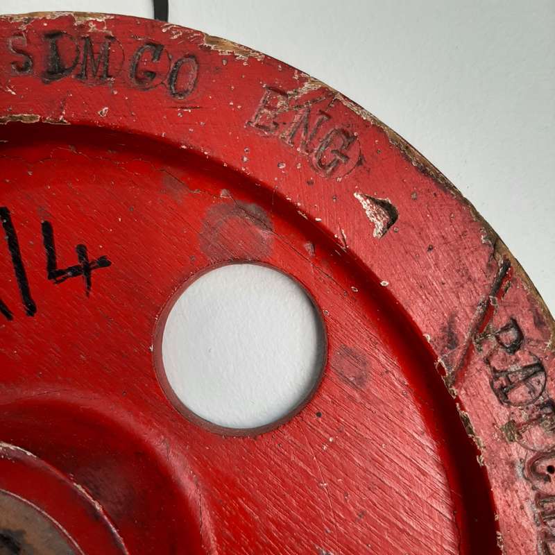 Red hanging wheel shape