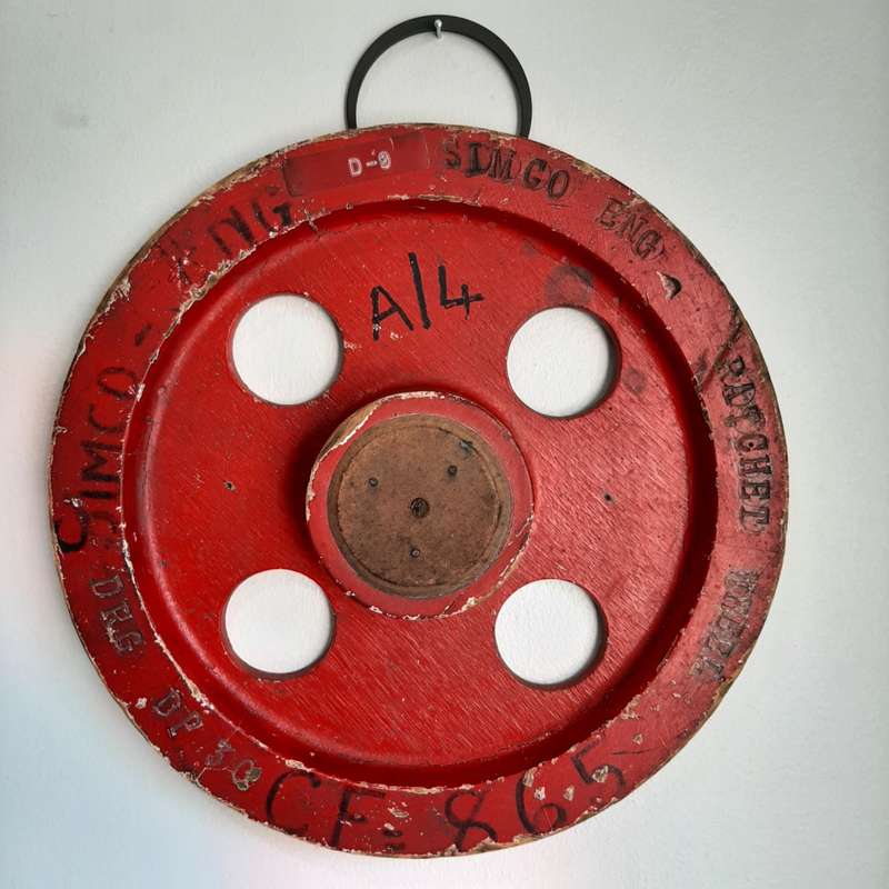 Red hanging wheel shape