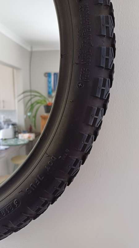 Black Motorbike Tyre Mirror