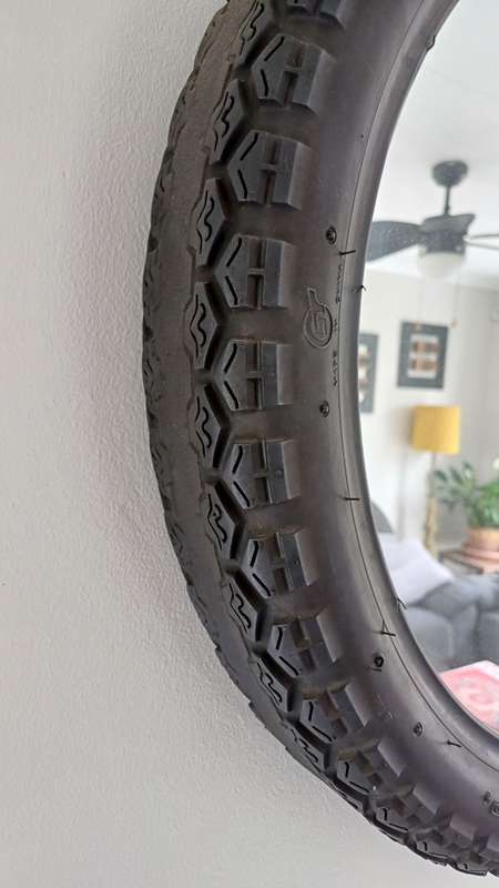Black Motorbike Tyre Mirror