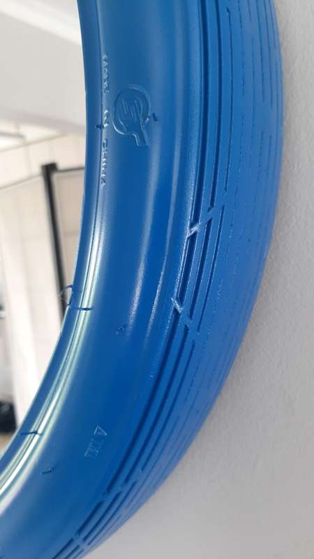 Blue Motorbike Tyre Mirror