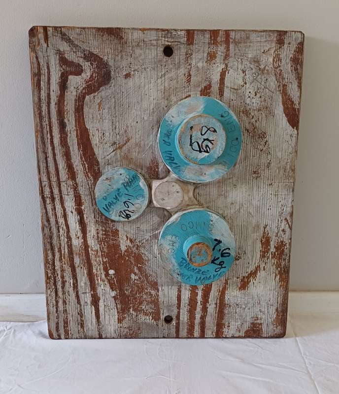 Three blue on white - Wall Hanging