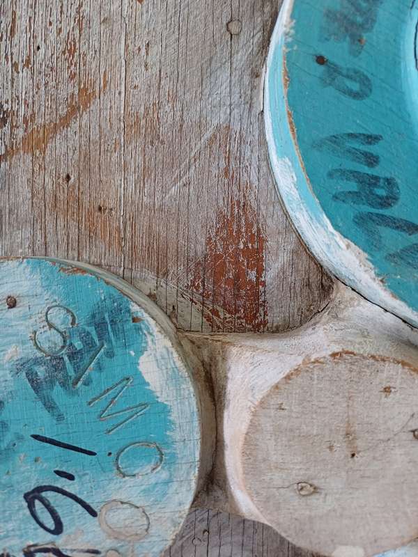 Three blue on white - Wall Hanging