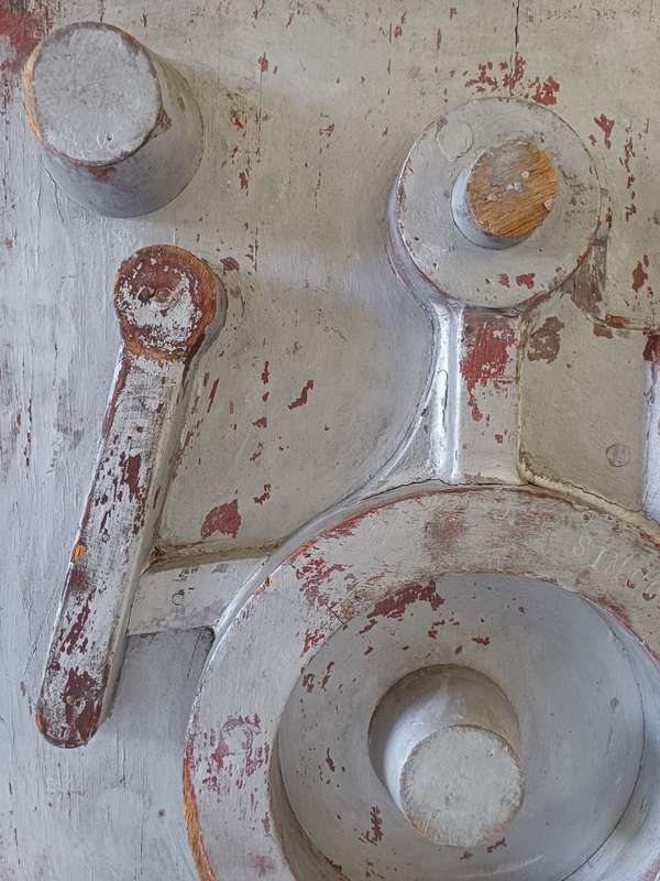 Red, blue, silver wall hanging (set of 2) - Pair 2