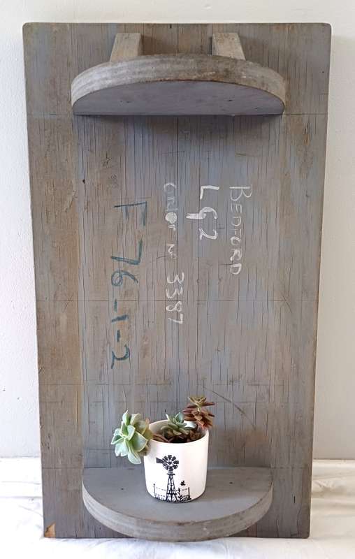 Grey Wall Shelf with History  Vintage Bedford Pattern Mould