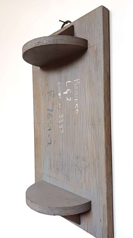 Grey Wall Shelf with History  Vintage Bedford Pattern Mould