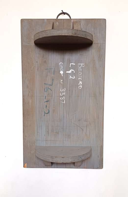Grey Wall Shelf with History  Vintage Bedford Pattern Mould