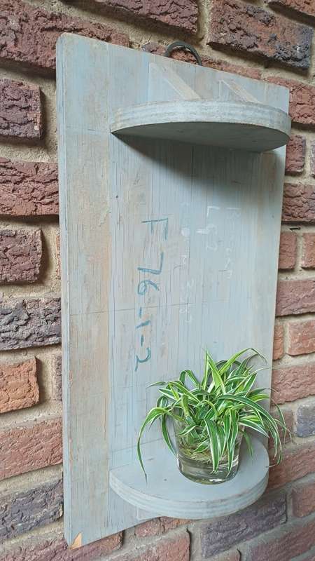 Grey Wall Shelf with History  Vintage Bedford Pattern Mould