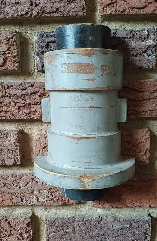 Vintage Industrial Wall Hanging  Grey & Black Barrel Mould