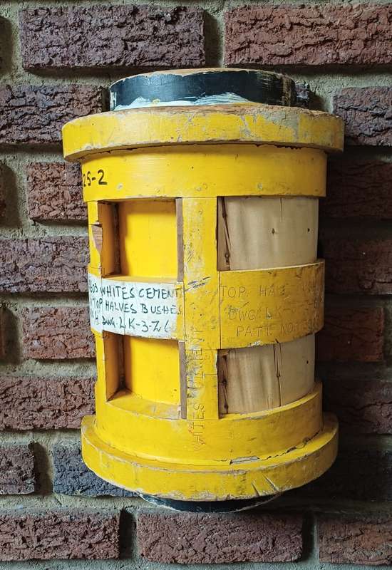 Vintage Yellow Barrel Mould Wall Hangings  Set of 2