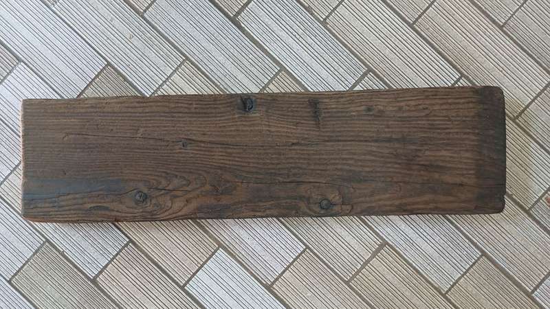 Wooden Shelf with Rustic Metal Brackets