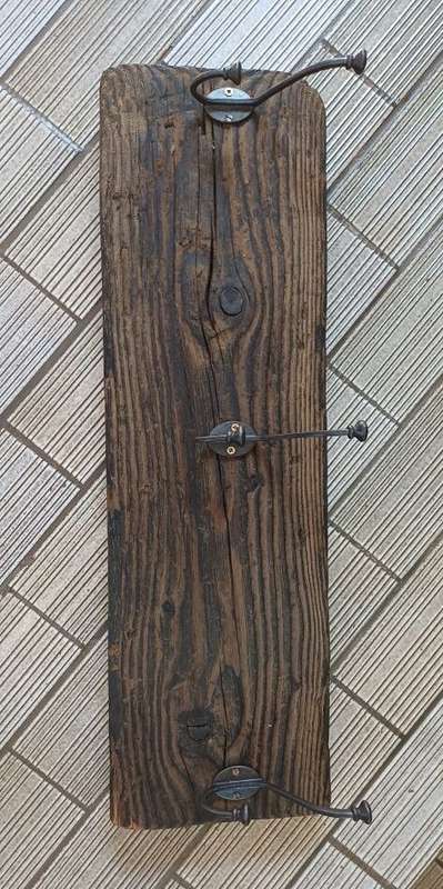 Wood Mudroom Hook with 3 Metal Hooks