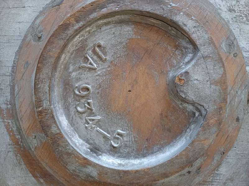Silver 'Jaffle Iron' Wall Hanging  Vintage Wooden Pattern Mould