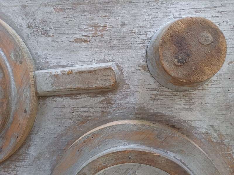 Silver 'Jaffle Iron' Wall Hanging  Vintage Wooden Pattern Mould