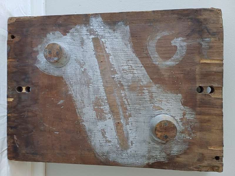 Silver 'Jaffle Iron' Wall Hanging  Vintage Wooden Pattern Mould
