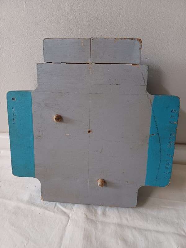 Decor: Pair of Blue 'Rocket Parts'  Vintage Wooden Pattern Moulds