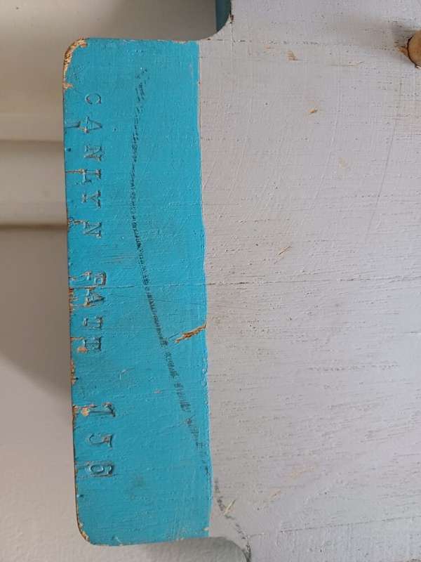 Decor: Pair of Blue 'Rocket Parts'  Vintage Wooden Pattern Moulds