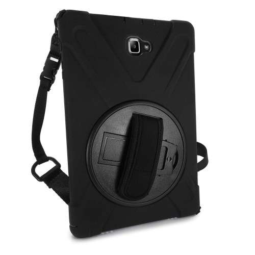 TUFF-LUV Rugged case and Stand for Samsung Galaxy Tab A 10.1 (S-pen) P580/P585 - Black