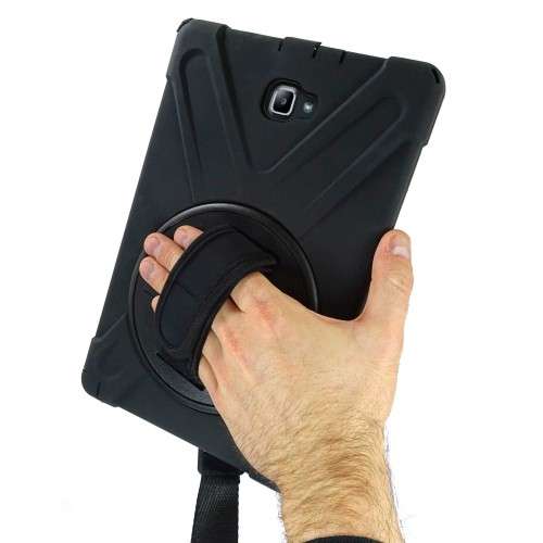 TUFF-LUV Rugged case and Stand for Samsung Galaxy Tab A 10.1 (S-pen) P580/P585 - Black
