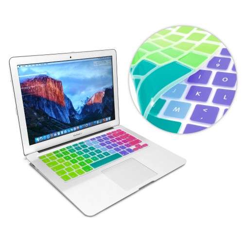 Tuff-Luv Silicone Keyboard Cover for the Apple Macbook 13 Air/Pro and 15" - Rainbow