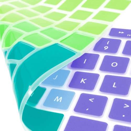 Tuff-Luv Silicone Keyboard Cover for the Apple Macbook 13 Air/Pro and 15" - Rainbow