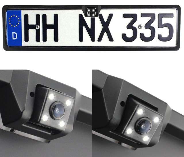 High-definition Car License Plate Holder Camera with night vision LED lights