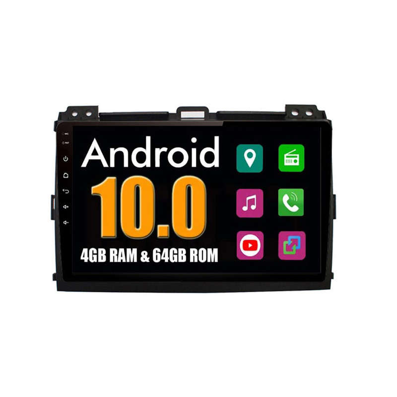 9 Inch Toyota Prado 120 2003- 2009 High Spec Android Touch Screen GPS Navigation Bluetooth Radio Uni