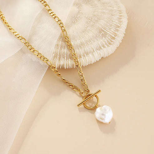 Kandy Rose Gold Elegant Pearl Necklace